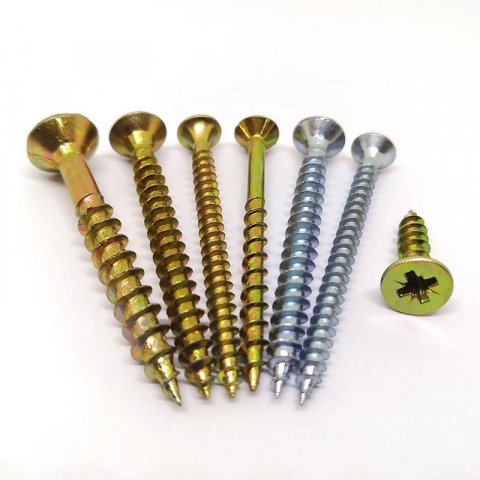 zinc yellow self tapping double countersunk head wood chipboard screw